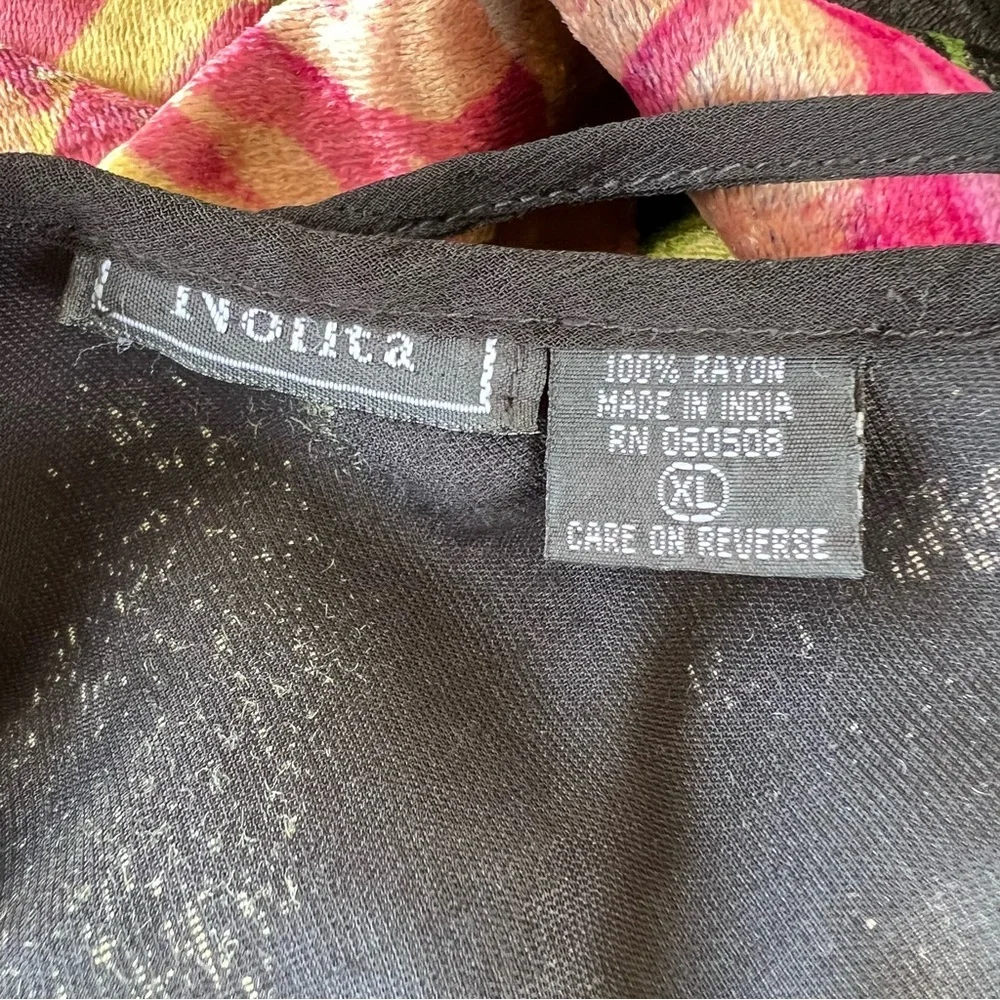 VTG Whimsigoth Velvet Floral Slip Dress Strappy Back 90s Nolita Romantic Vamp XL - Picture 16 of 17